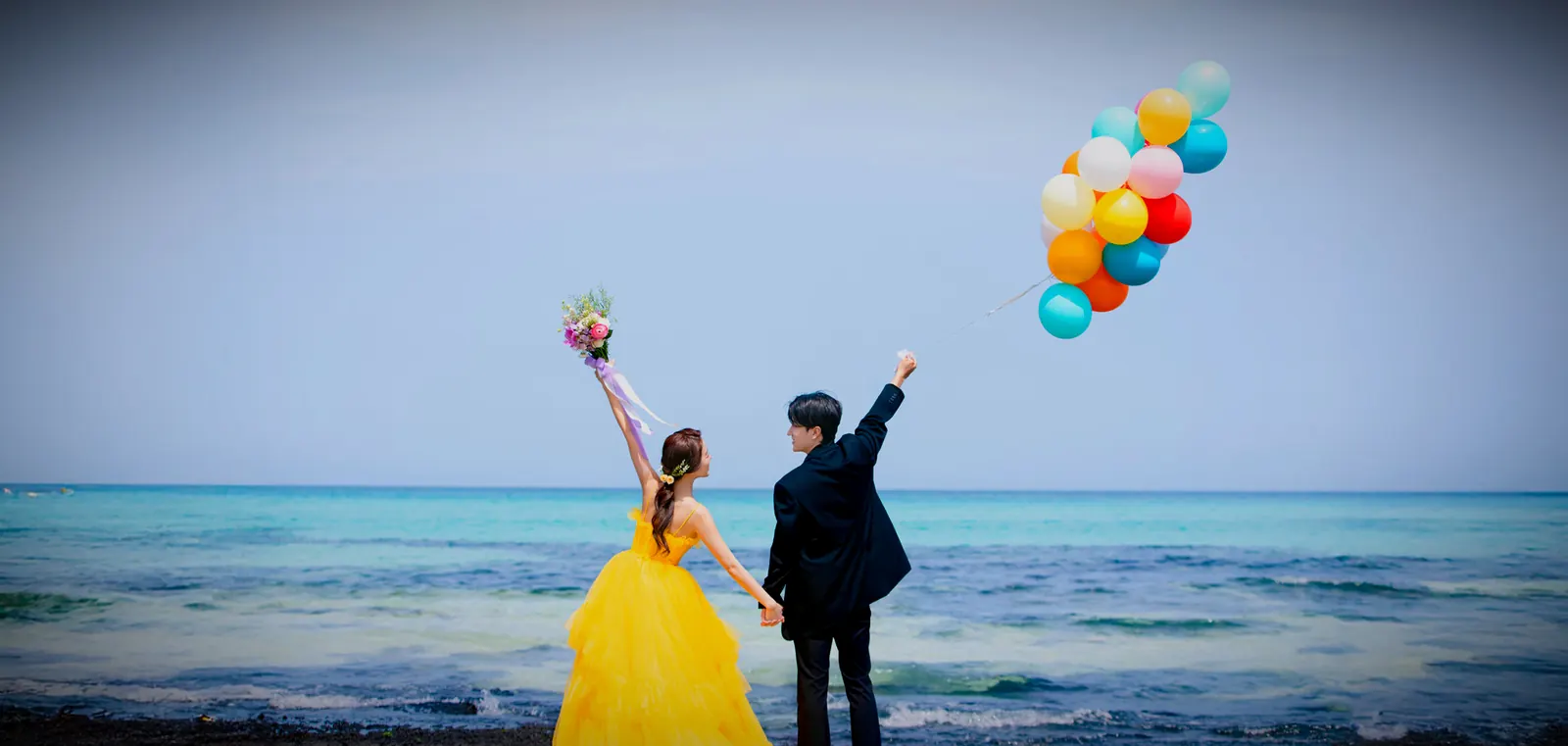 Korean wedding photography — elegant studio bridal portrait